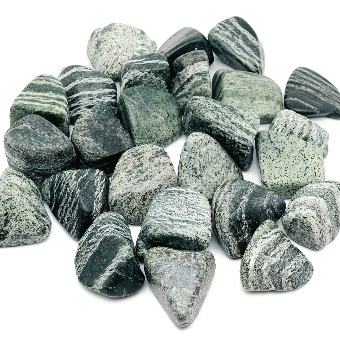 Green Zebra Jasper Tumbled Stones,Tumbled Stone Polished Gemstone /Zodiac Libra stone,Zebra Calcite, Rocks for Fish Tank