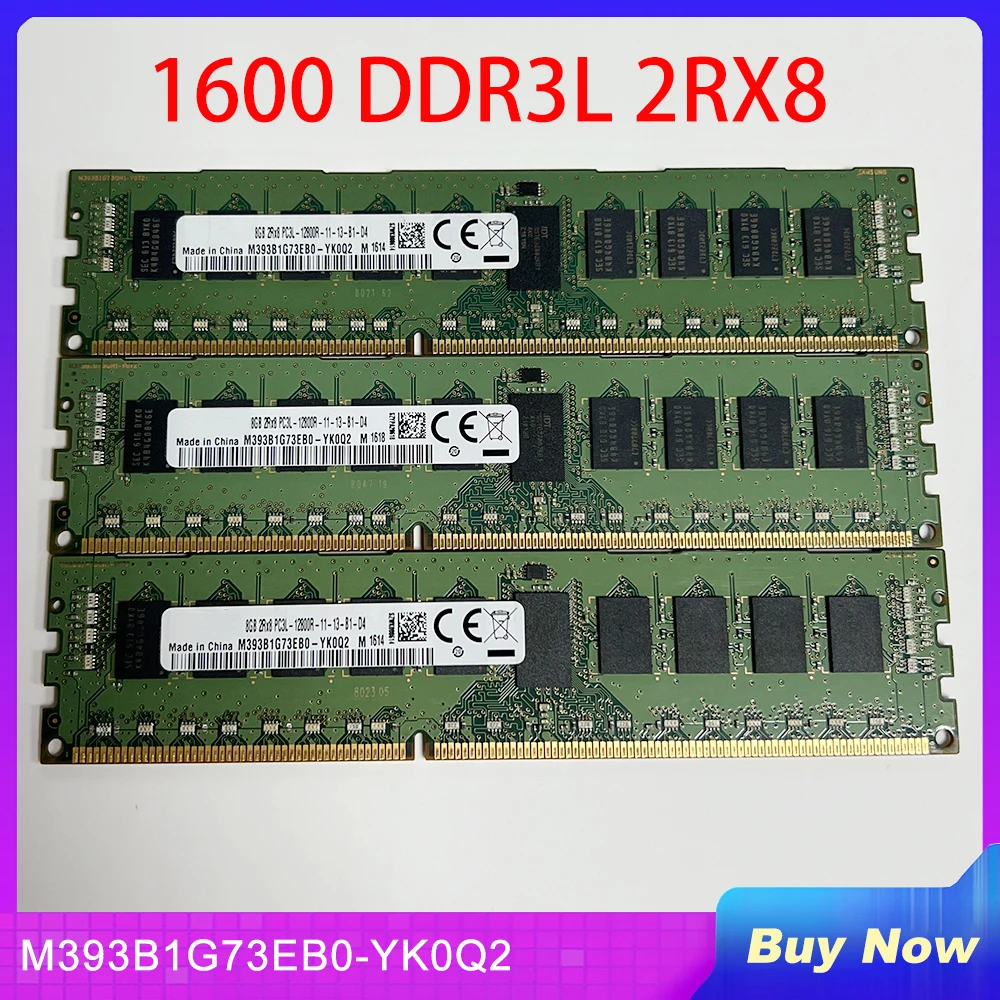 

1 шт. серверная память для Samsung RAM 1600 DDR3L 2RX8 PC3L-12800R M393B1G73EB0-YK0Q2 8 ГБ 8 ГБ