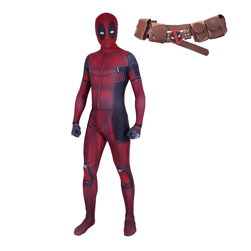 Deadpool Cosplay Costume Superhero Party Wilson Costume Dead Pool Belt Christmas Zenti Fancy Party Jumpsuits Headgear Men