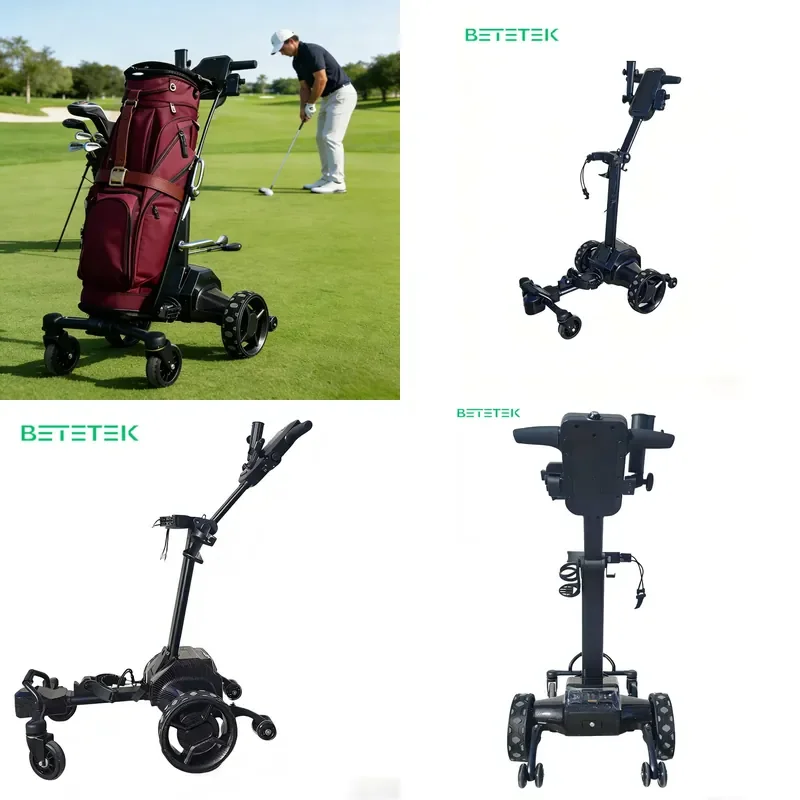 【CHIMU HOME】 Automatic Golf Trolley for Follow Me Electric Trolley Push or Remote Control Lightweight Aluminum Golf Caddy