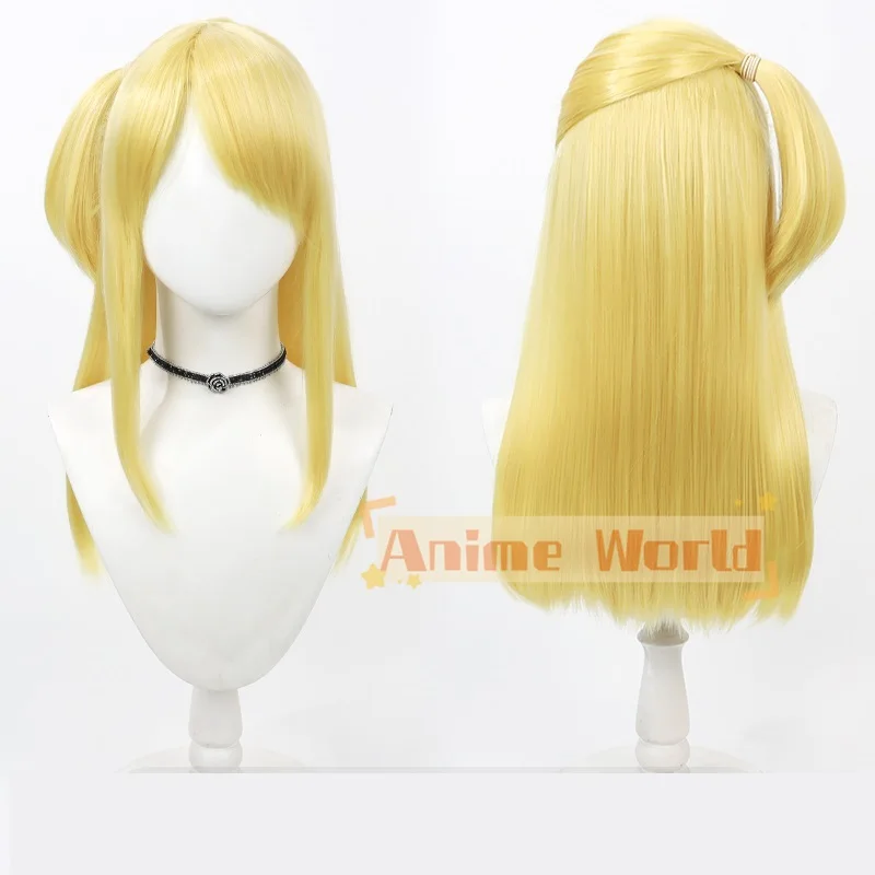 

New Lucy Heartfilia Cosplay Wig 50cm Long Golden Straight Heat Resistant Synthetic Hair Halloween Party