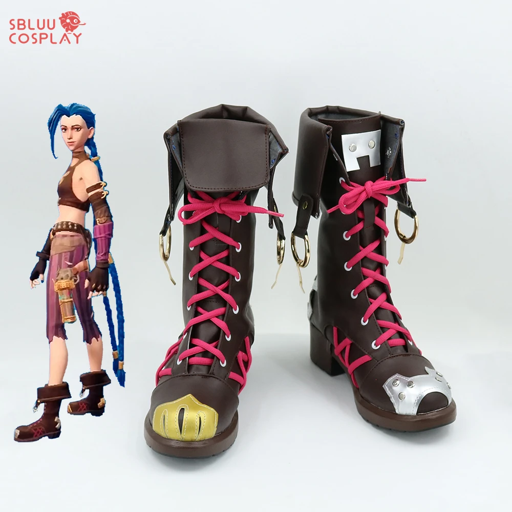 SBluuCosplay LOL Arcane Jinx botas de Cosplay, accesorios para fiesta de Halloween, accesorios hechos a medida