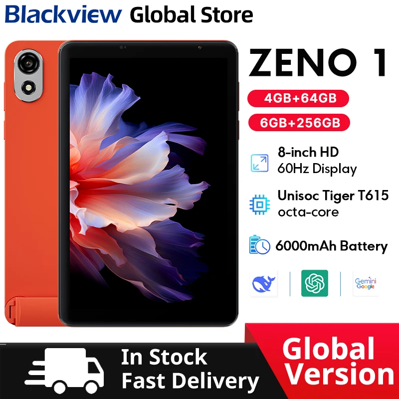 تابلت Blackview ZENO 1 الجديد لعام 2025 بشاشة 8 بوصة 4G LTE Android 15 Doke AI Widevine L1 6000mAh 64GB 256GB كمبيوتر صغير الحجم