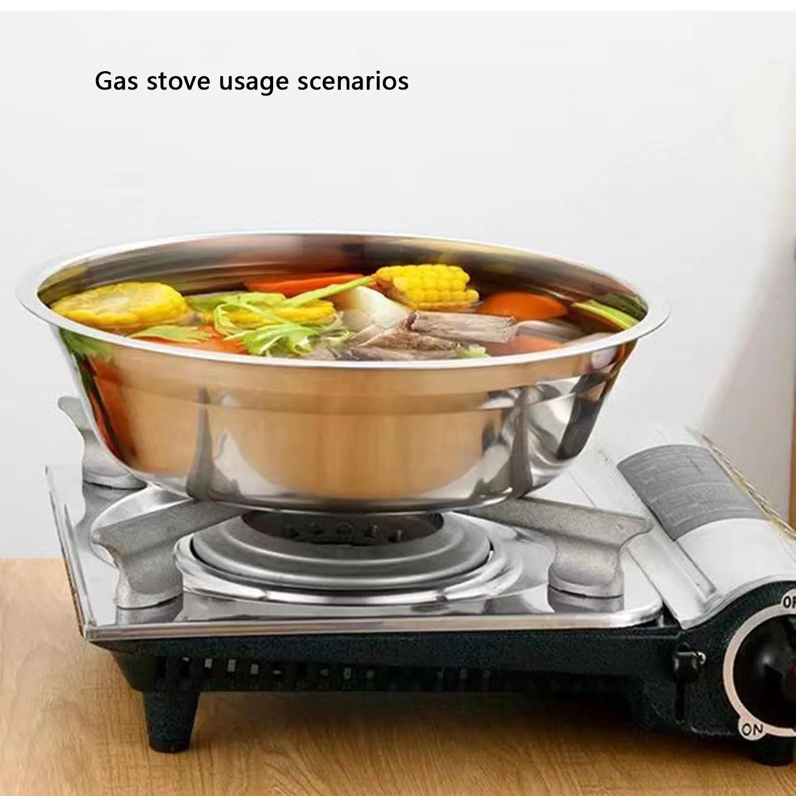 Stainless Steel Basin Fruit Flat Bottom Non Slip For Baking Salad Cooking Basin Kitchen Accessory Thickened Stainless Steel Basi