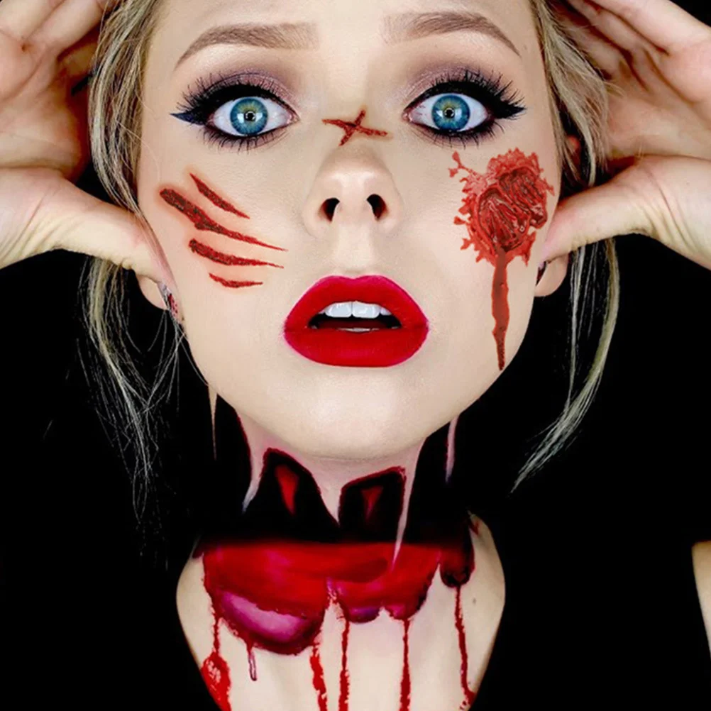 

20 Sheets Halloween Scar Sticker Fake Bloody Face Decal Temporary Scar Tattoos Horror Body Stickers for Party Zombie Cosplay