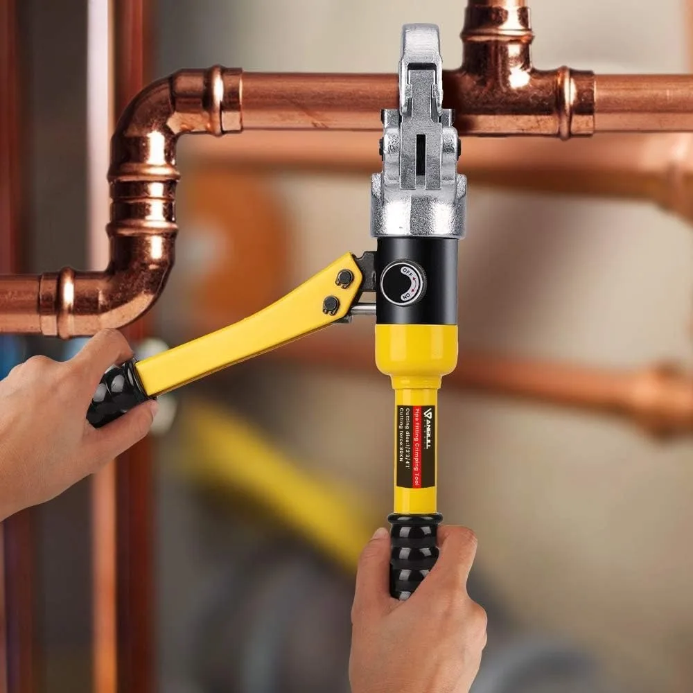 

Hydraulic Copper Tube Crimping Tool,Copper Pipe Fittings Crimping and Plumbing Tool with Crimping Dies Jaw 1/2", 3/4", 1"