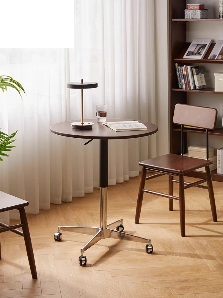 Nordic solid wood small table living room sofa side table removable coffee table household
