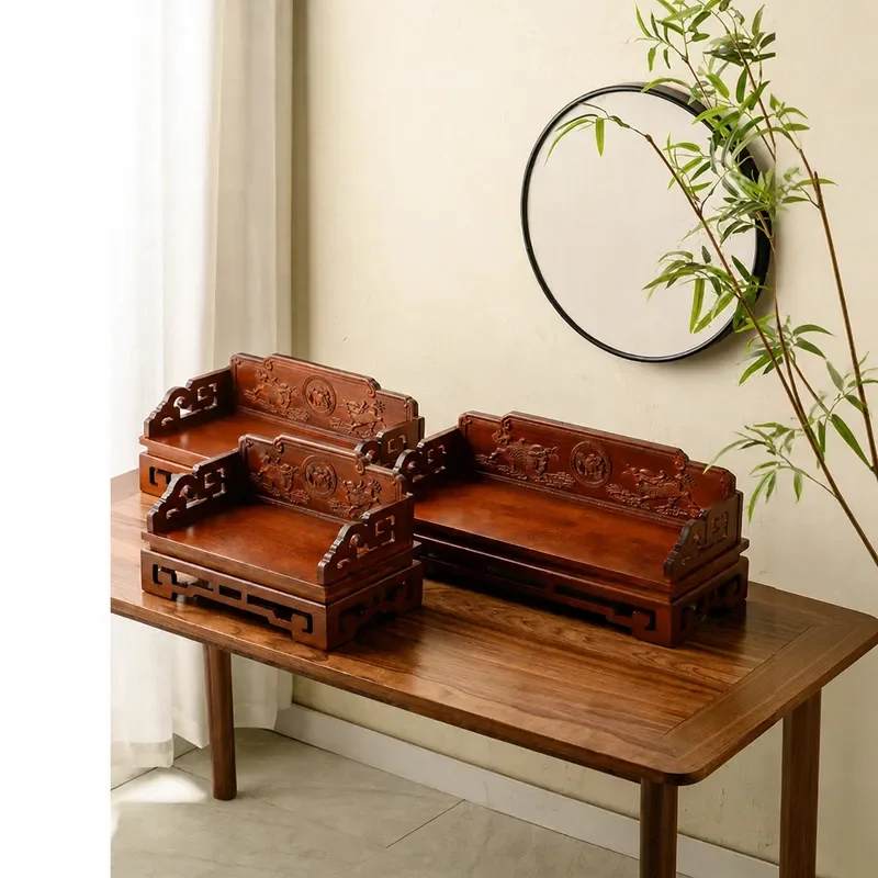 Modern Wooden Offering Table for Buddha Statue God of Wealth Incense Burner Household Altar Platform Base Display Stand Shelf