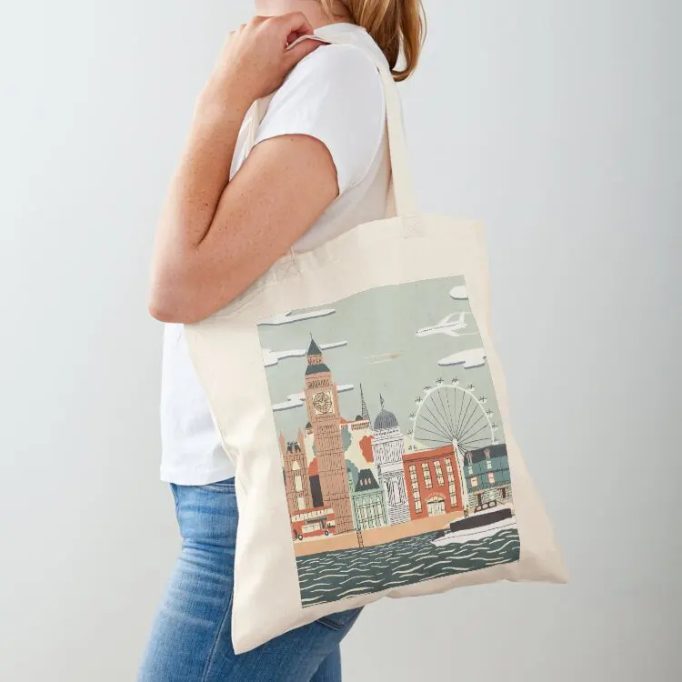 

London Tote Bag foldable reusable bag reusable shopping bags Gift bags Woman shopper bag
