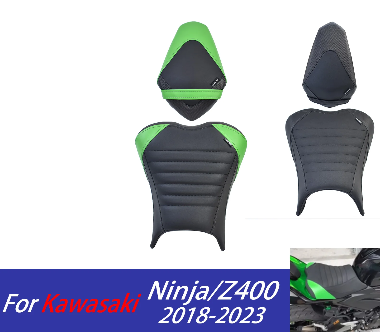 

For Ninja 400 Front Seat Cushion Driver Rider Seat Pad Cover For Kawasaki Ninja400 Z400 2018-2023 2022 Motorcycle Accessories