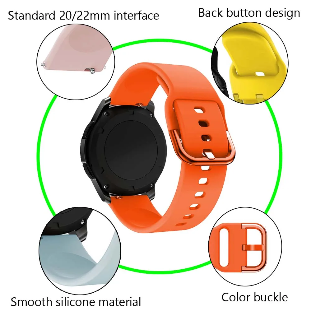 สายรัดซิลิโคนอัจฉริยะ20มม. สำหรับ S40 Garmin ap/vomove h/venu นาฬิกากําไล Forerunner 645 245 /vivoactive 3 3T ข้อมือ