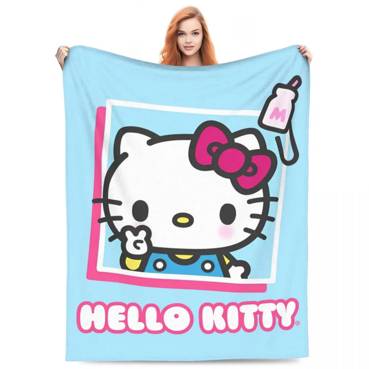 

Sanrio, Hello Kitty одеяла с флисовым принтом, многофункциональные легкие Пледы для постельных принадлежностей, офисные покрывала