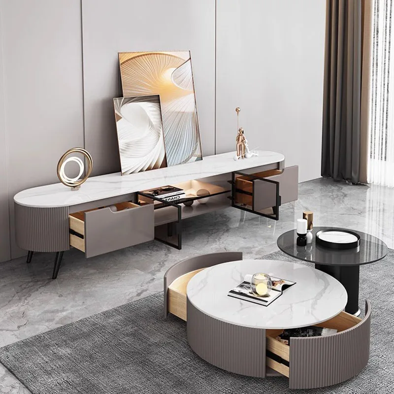 

Wood Modern Coffee Tables Set Living Room Storage Unique Luxury Coffee Table Round Wood Minimalist Stolik Kawowy Home Furniture