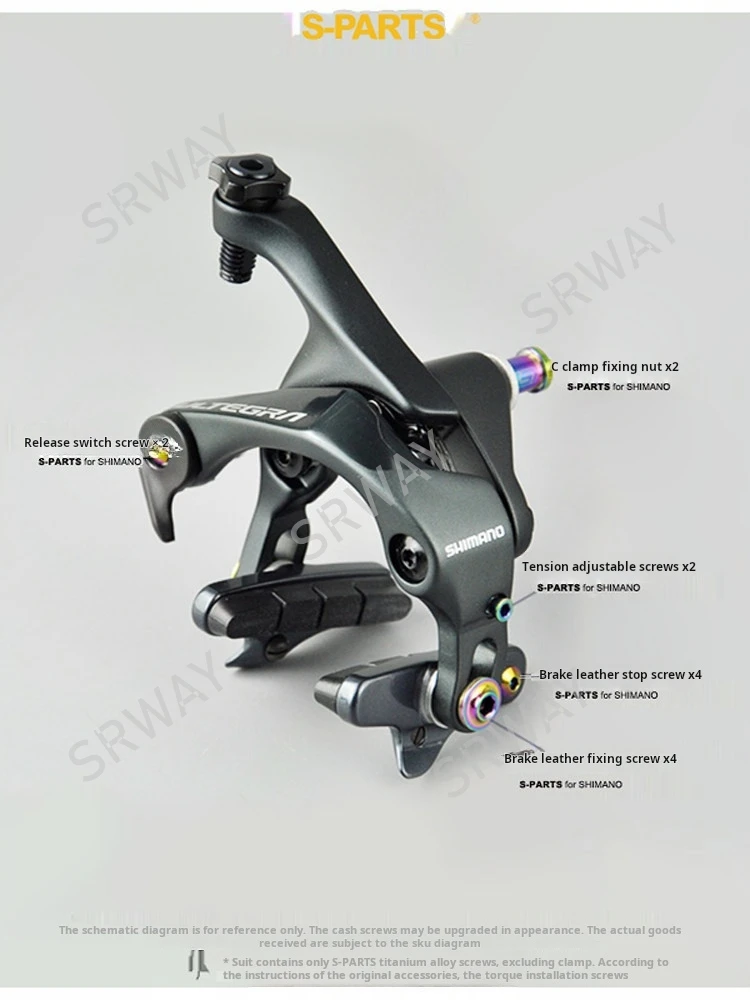 S-PARTS Titanium Alloy C Clamp Brake leather Bolt Nut Washer Kit Compatible with SRAM Shimano Brompton Bicycle S-PARTS view 3