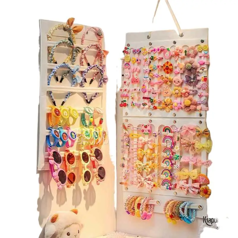 منظم مشابك الشعر المثبت على الحائط، رف عرض إكسسوارات شعر الأطفال، صندوق تخزين ربطات شعر البنات، تصميم بسيط لتخزين غرفة النوم #4