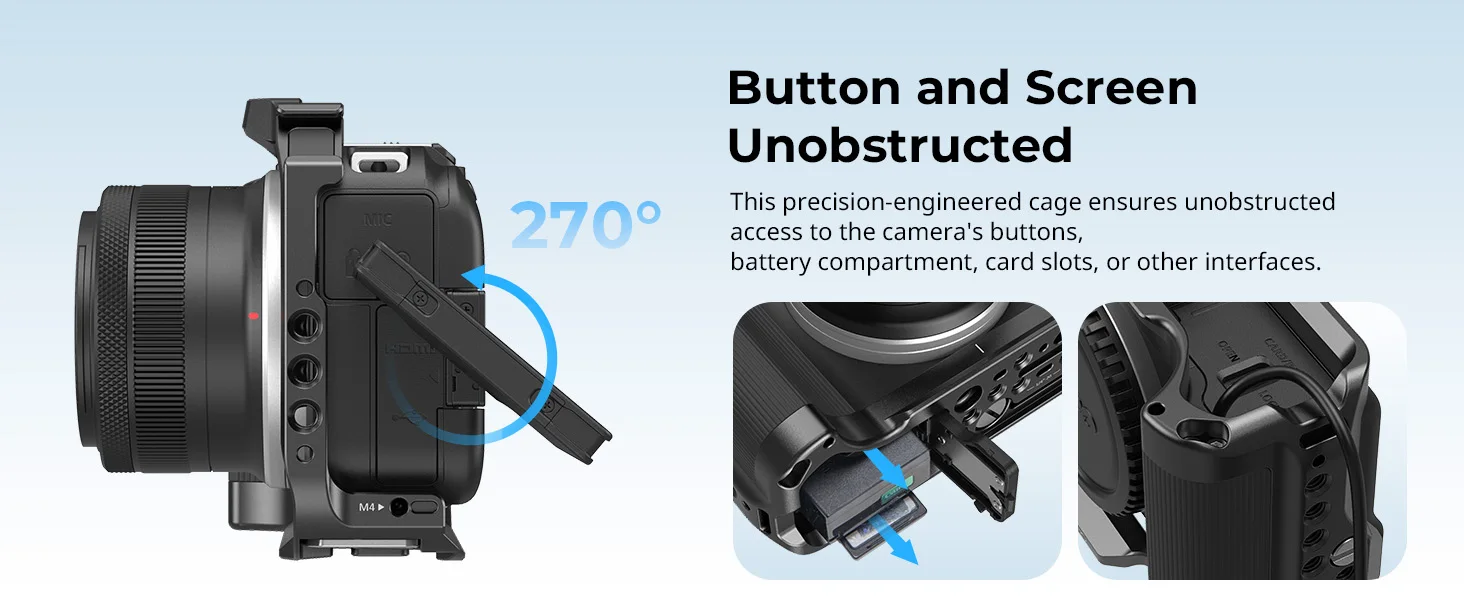 SmallRig Cage für Canon EOS R50 V mit Silikongriff und Arca-Swiss Schnellwechselplatte für Stative für DJI RS Stabilisatoren -5427 – Detail 8