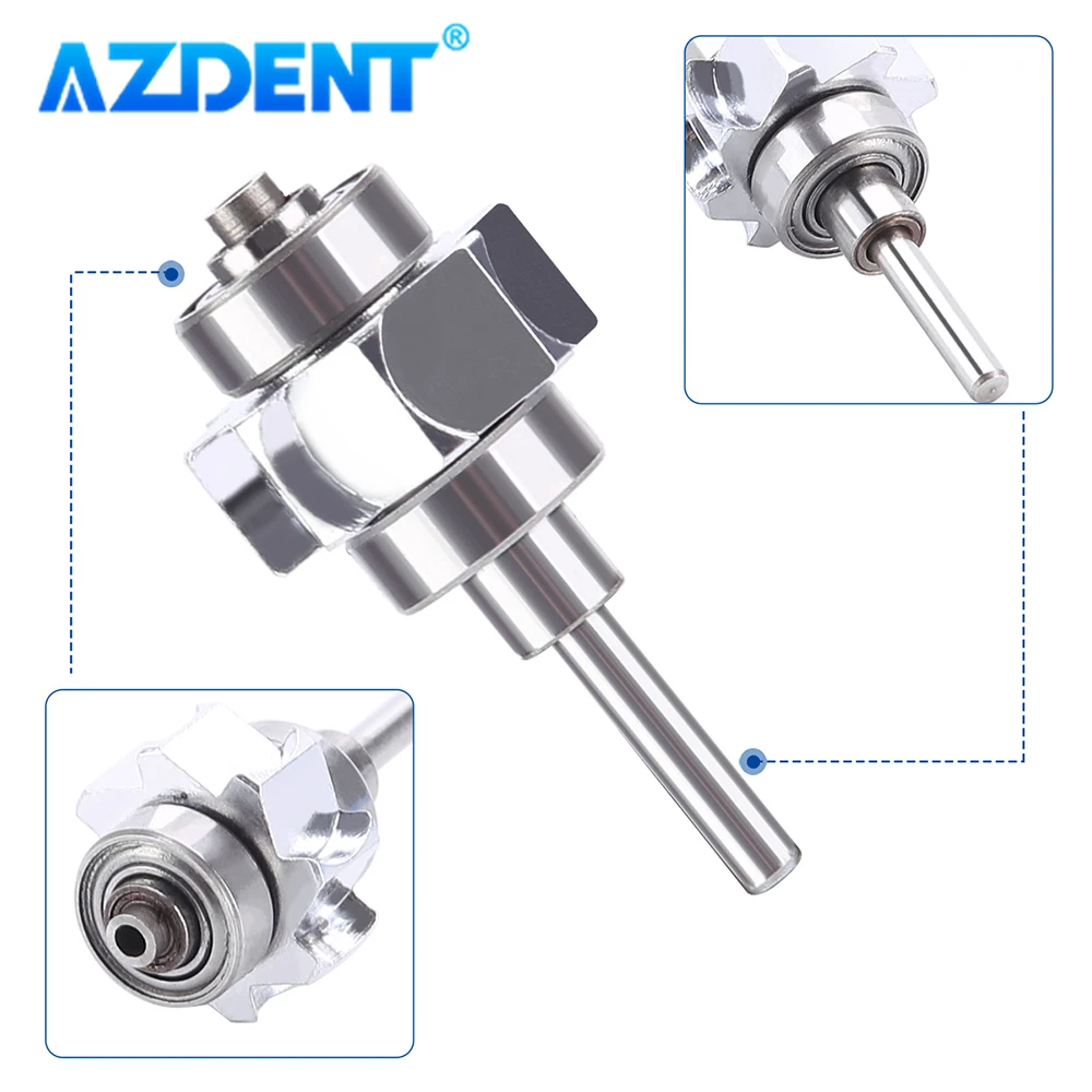 1PC AZDENT Dental Turbine Cartridge fit LED E-generator Integrated High Speed Standard Head Push Button Handpiece Dentistry