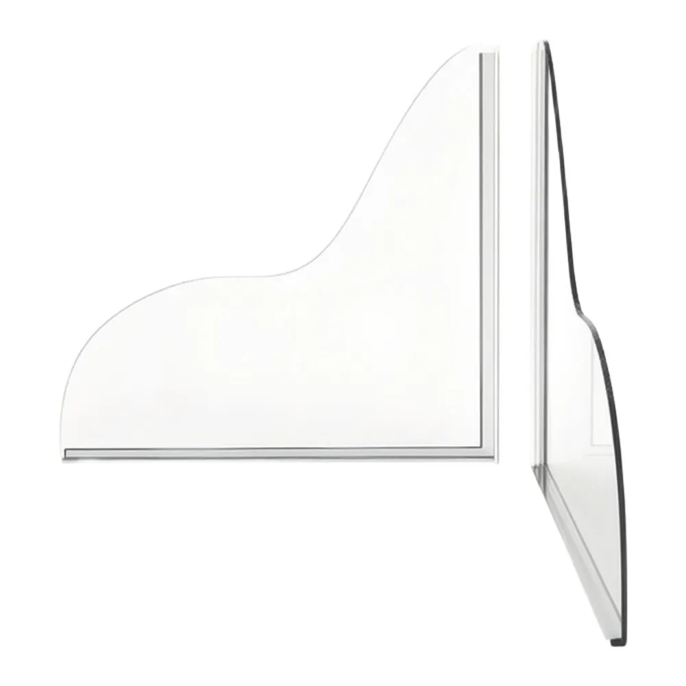 Easy Install For Acrylic Shower For Splash Guard for Wall and Tub Joint Sealing 21 x 18.5 cm Transparent Wavy 2 units
