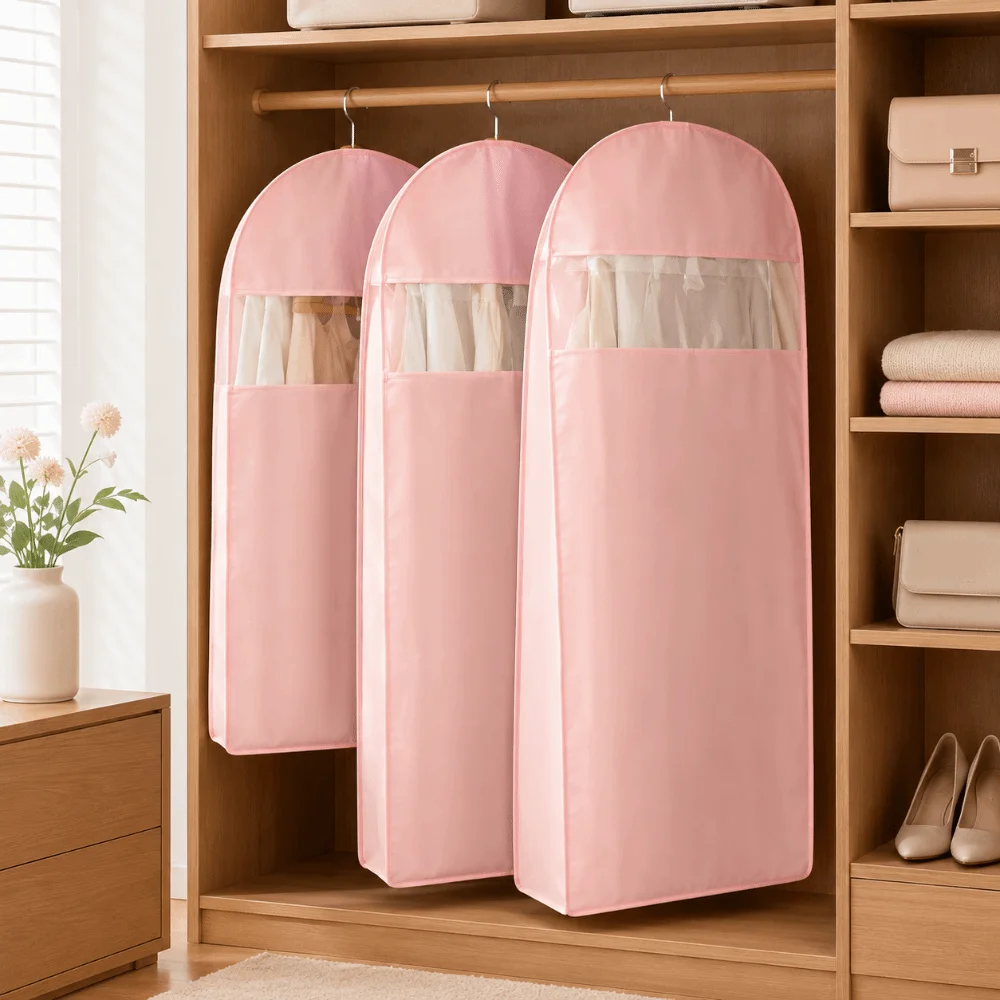 Space-Saving Clothes Compressed Bag Zipper Dust Cover Wardrobe Organizer Down Jacket Coat Clothes Storage Bag Closet Storage