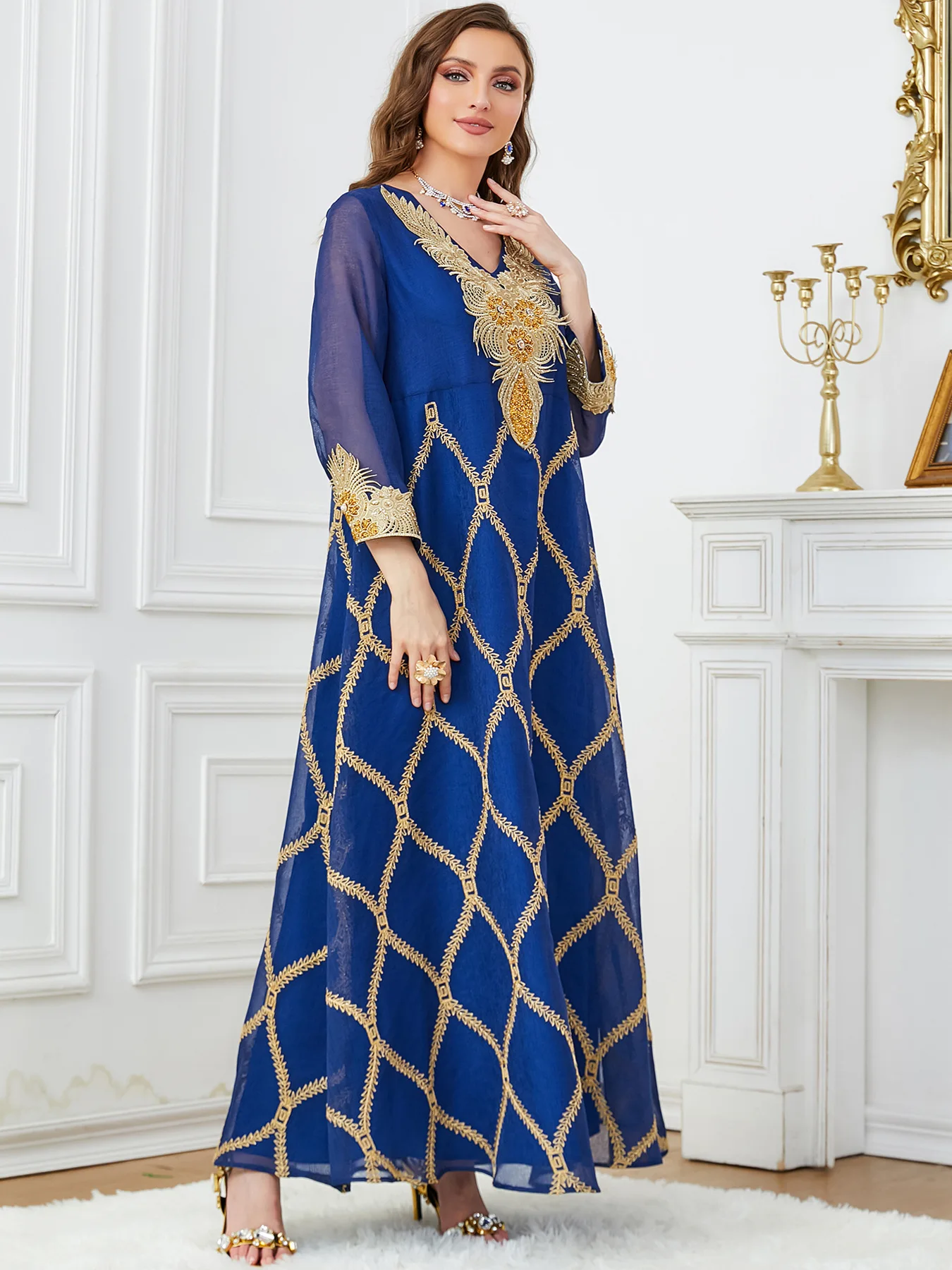 Robe longue islamique pour femmes, ramadan, moyen-orient, dubaï, musulmane, brodée, robe arabe, mode de luxe, nouveau