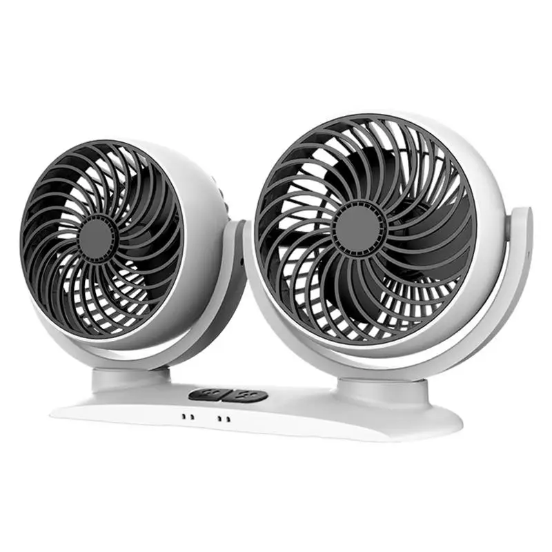 

Dual Head Car Fan Small USB Desk Fan And Dual Car Fan Combine,Variable Speed Portable Desktop Car Dashboard Mini Fan for Car, RV