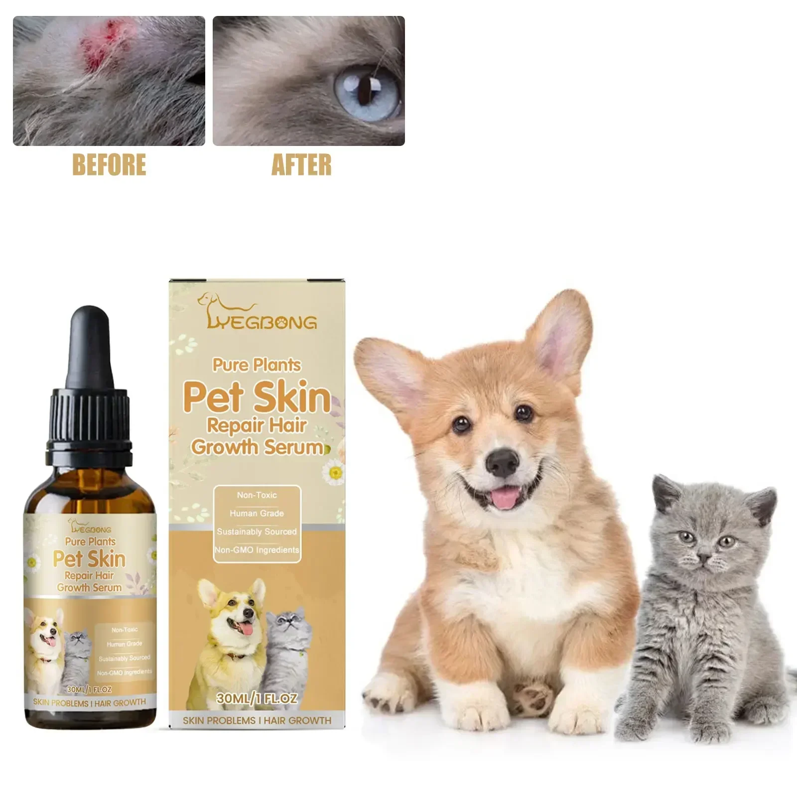 Pet Skin Repair Essence Hair Regrowth Moisturizing Coat Conditioner Skin Wound Moss Repair Relieve Itching