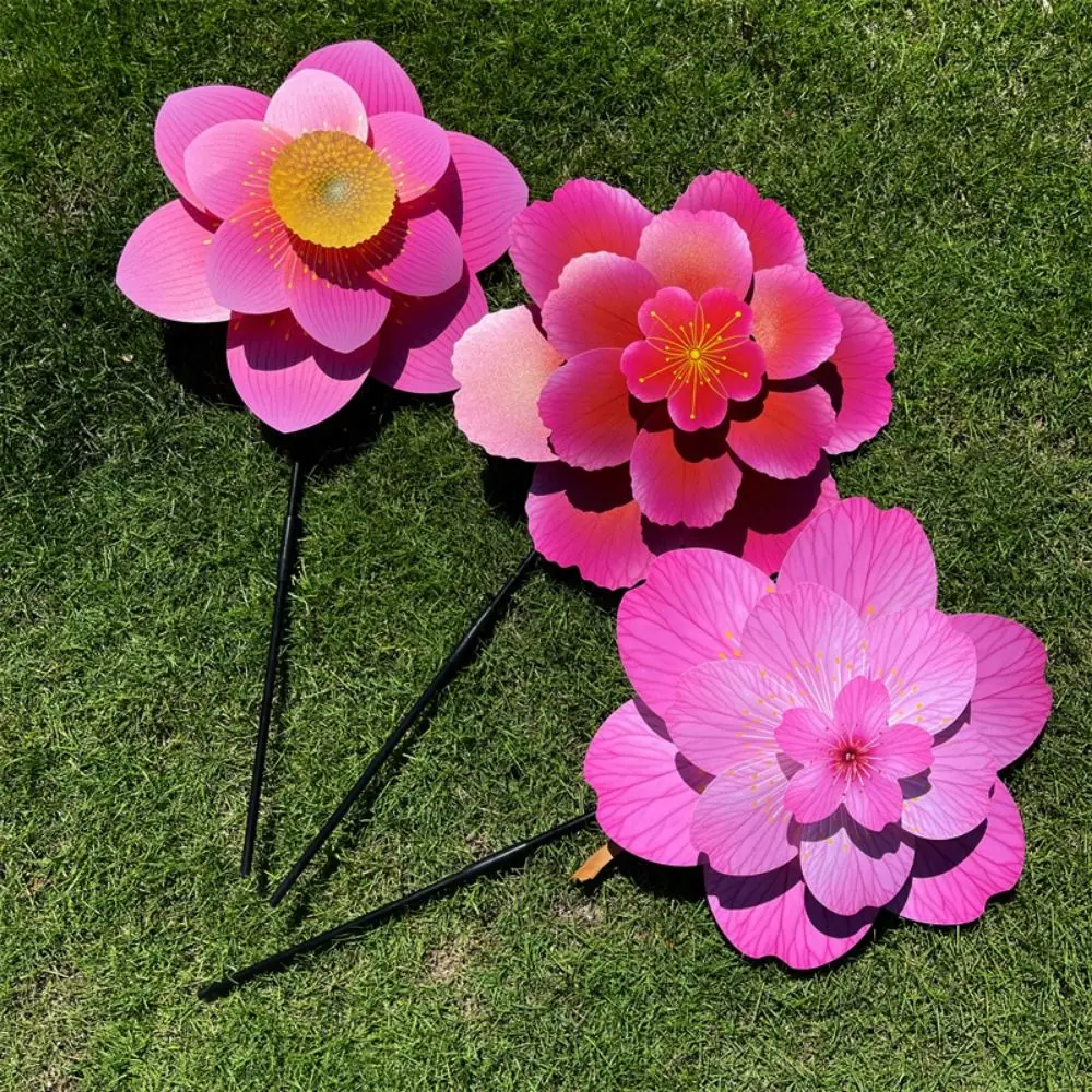 Mulino a vento rotante multistili Mulino a vento colorato Fiore di ciliegio Giradischi grande Diametro mulino a vento 35 cm Decorazione da picnic
