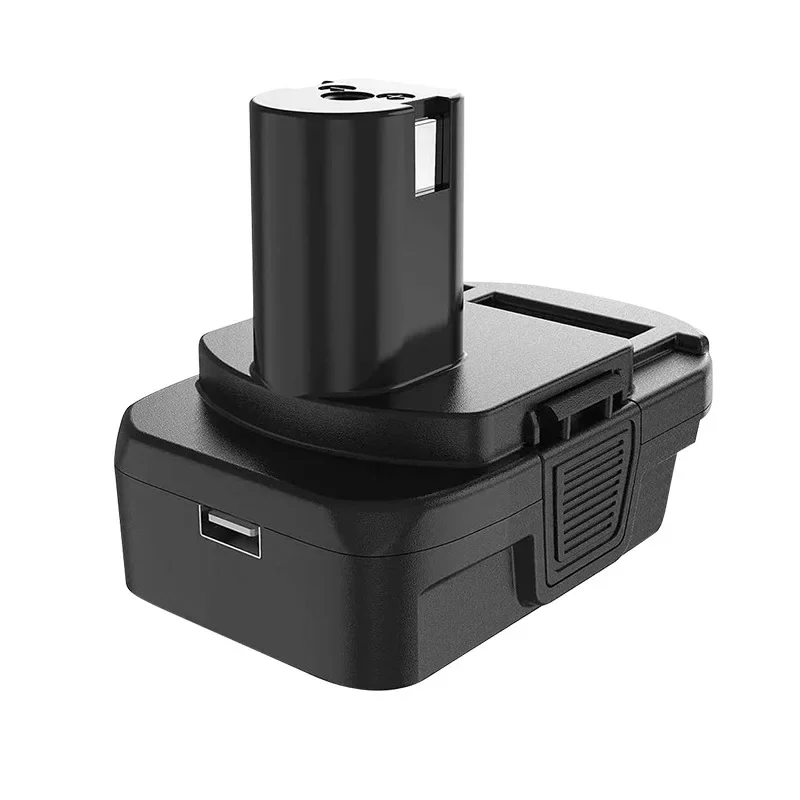 1pc For Makita DM18RL Battery Convertor Adapter Black Cordless Plug Tools USB Port For RYOBI 18V Li-Ion Battery Convert Adapter