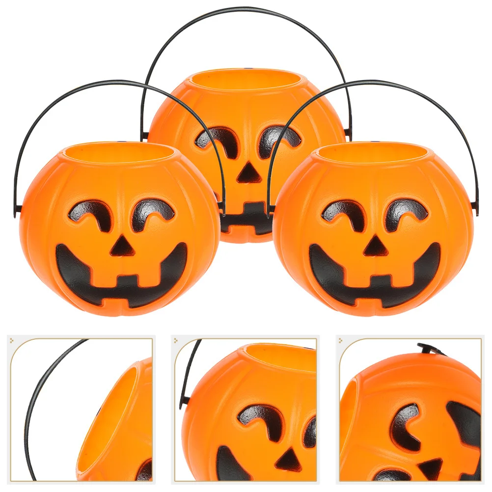 

10Pcs Spooky Halloween Pumpkin Buckets Plastic Candy Jars for Party Favors and Decor Halloween Pumpkin Treat Holder