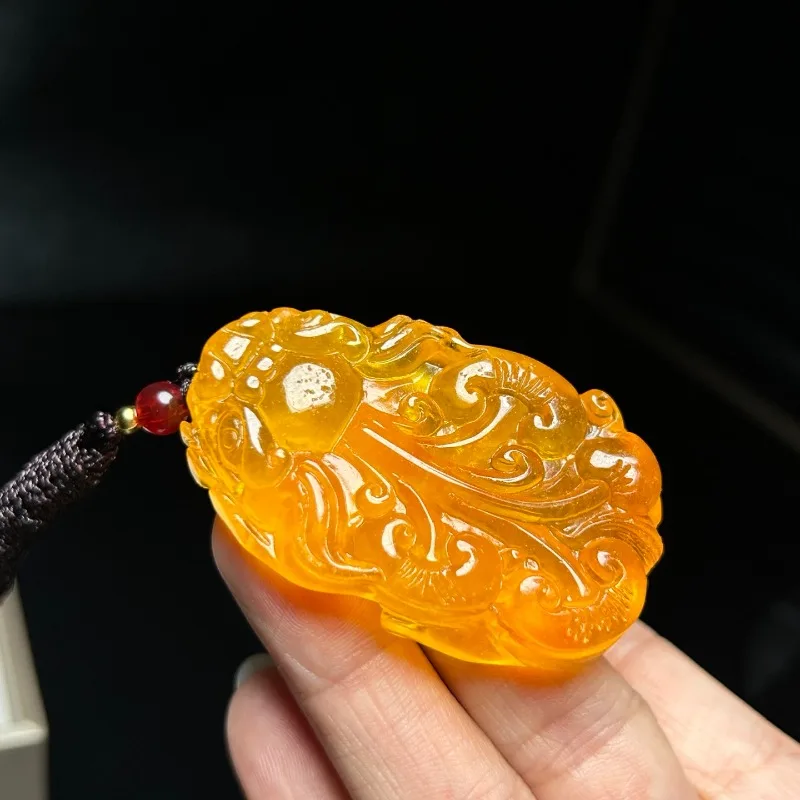 

New High-ice Orange Ethnic Style Pixiu Pendant, Fashionable and Elegant Jade Pendant