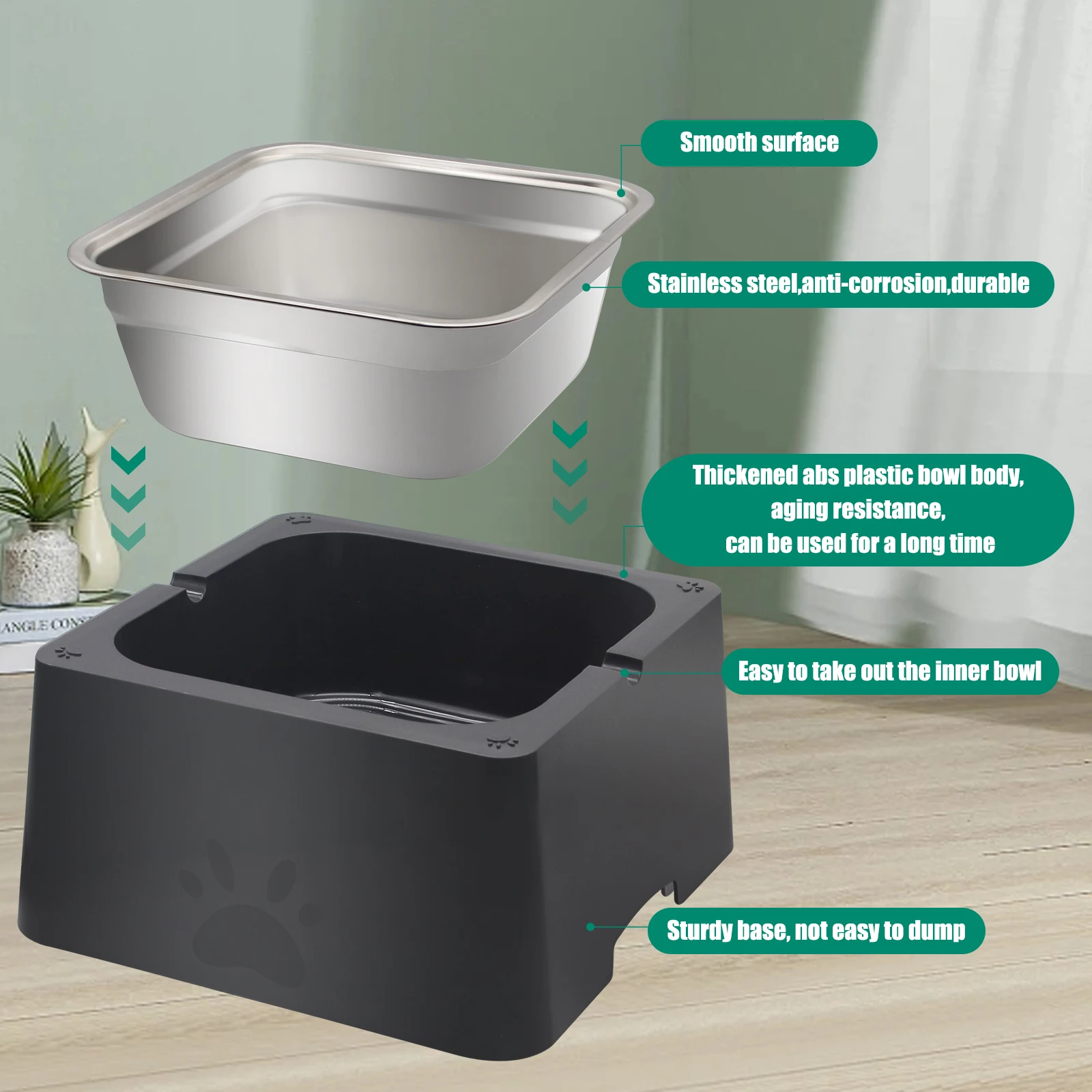 Миска для собак из нержавеющей стали с пластиковым основанием для маленьких/средних/больших собак, сменная миска для кормушки или миска для воды для домашних животных, идеальный выбор