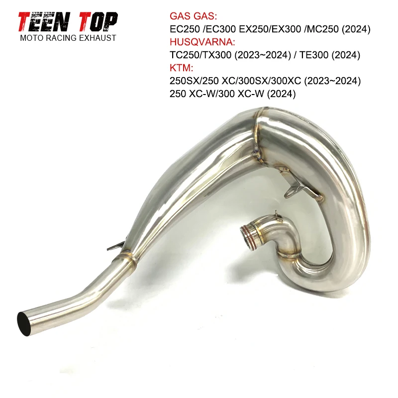 For KTM 250SX 250XC 300SX 300XC Motorcycle Exhaust Pipe 2023-2024 250 XC-W 300 XC-W Offroad Bike Exhaust Header 2024 Stainless