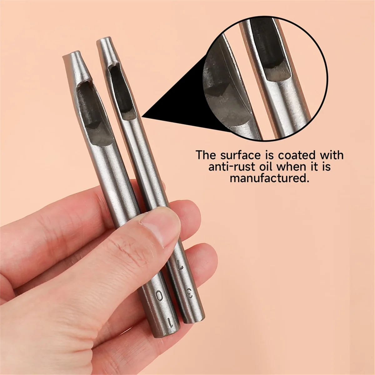 

ABLK 6 Sizes Oval Hole Punch for Leather 6mm-10mm Hollow Leather Crafting Hand Punching Tool Kit for Leather Crafting