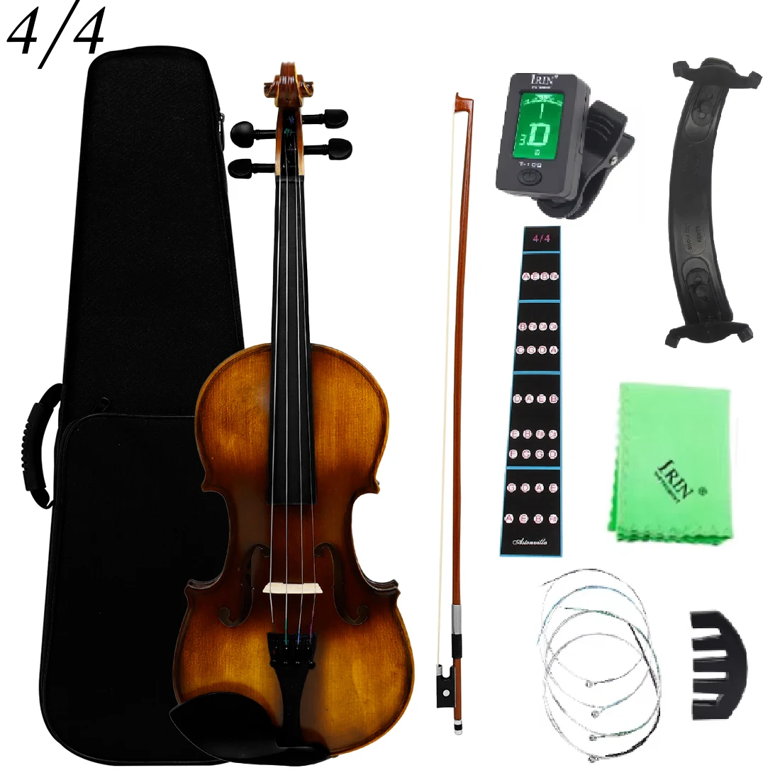 

M MBAT 3/4 4/4 Acoustic Violin Retro Style Fiddle for Violin Beginner With Case Bow Strings Shoulder Rest Tuner Cloth