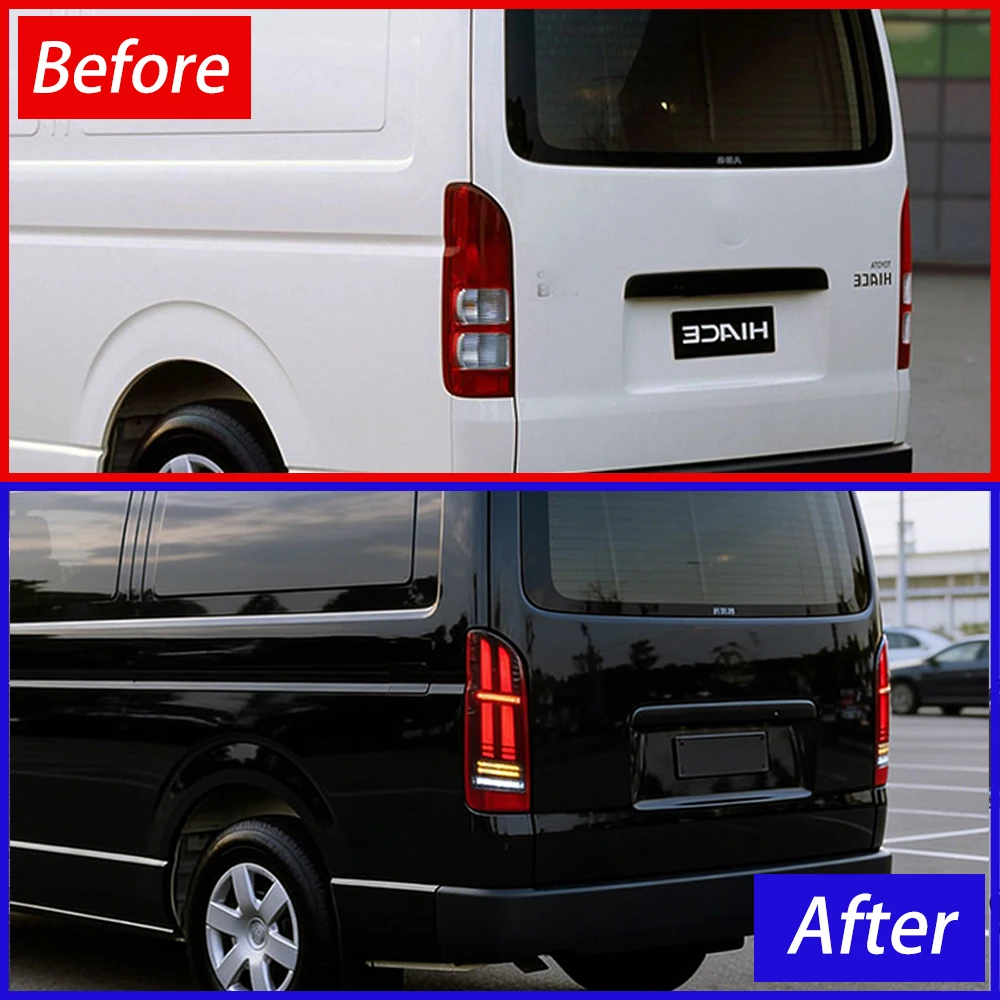Car Taillights Assembly For TOYOTA Hiace 2005-2018 Upgrade LED High Quality Turn Signal Auto Back Lamps Accessories