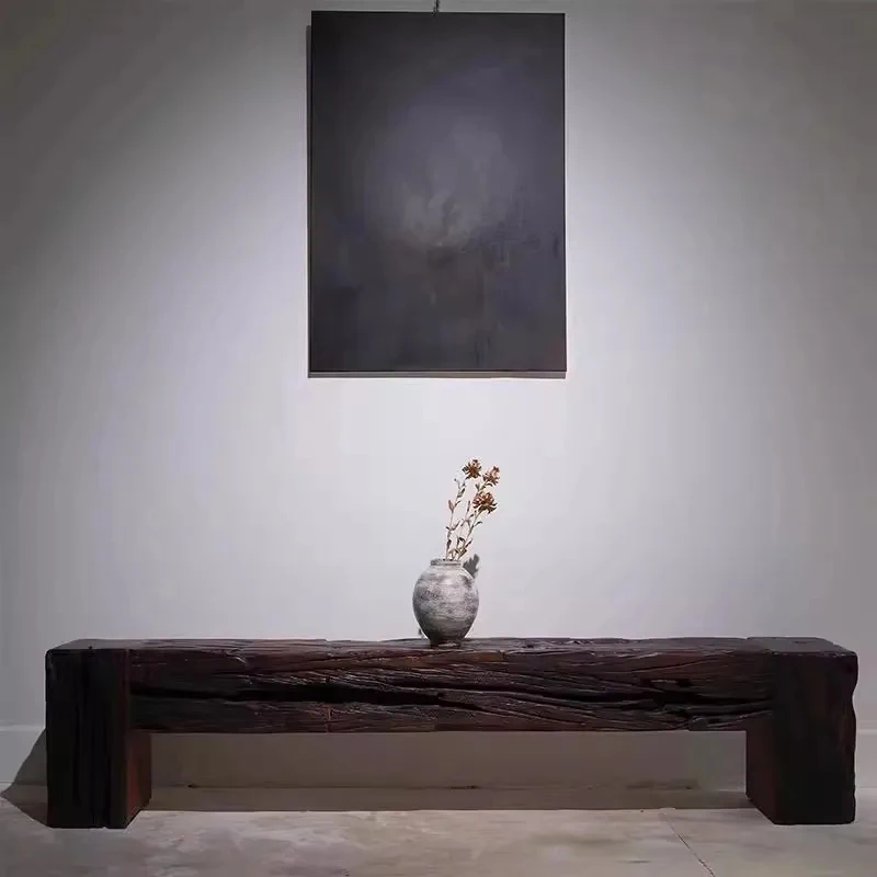 high quality Sansan Wind Ancient Master Den Weathered Pattern Solid Wood Home Art Furniture