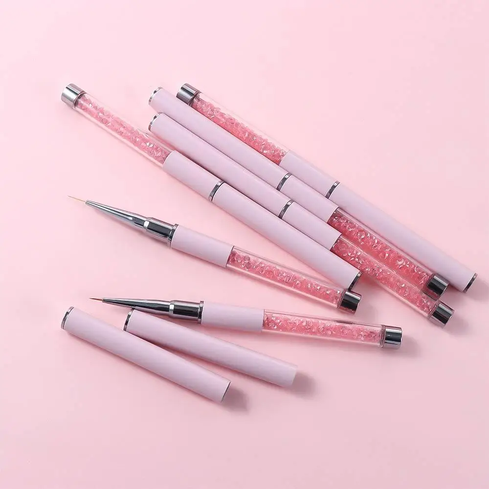 Manico con strass per intaglio Pennello per gel UV ultrasottile Penna per rivestimento per unghie in acrilico Strumento per manicure Penna per disegno per nail art Pennello per nail art