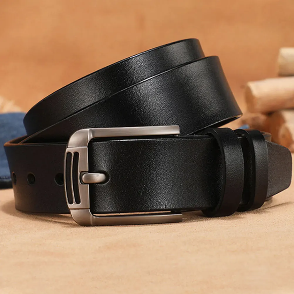 

1pc Belts For Men Adjustable Casual Belts Black Business Daily Wear Pin Buckle Waist Belt 115Cm Long Gift For Male
