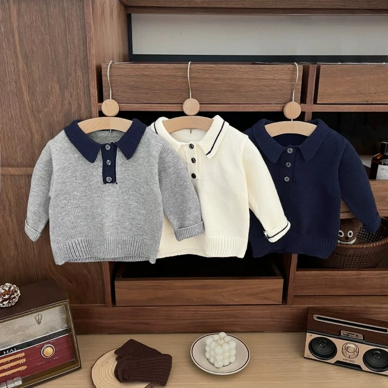 

Spring Autumn Jacket Warm Kids Knitwear Daily Outfit Sporty Cas Boys' Sweater Winter Wool Blend Outwear 2025 Simple Warm Thicken