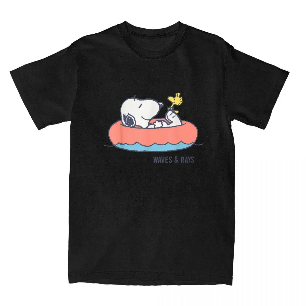 Waves And Rays Snoopy T Shirts Daily Casual Vintage Men Women Cotton Oversized Harajuku Short Sleeve Amusing Streetwear Tops