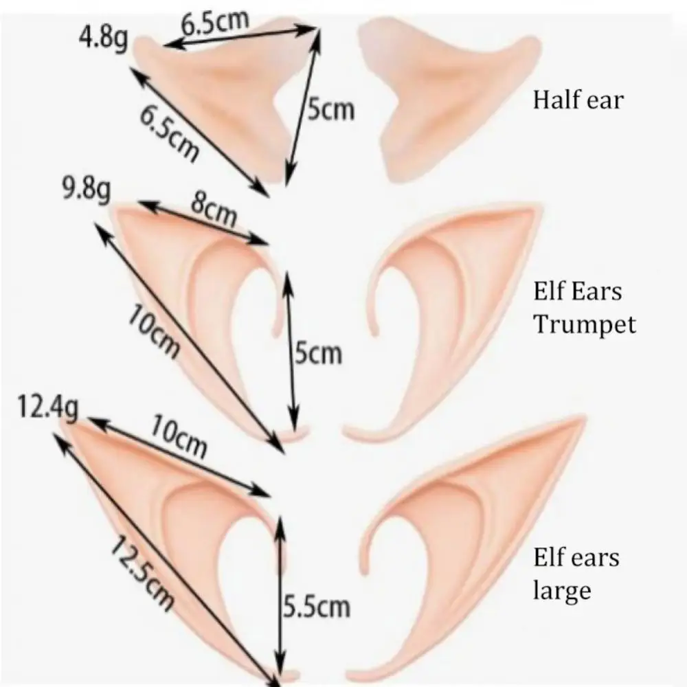 Halloween Elf Ears Safety Halloween Party Decoration Supplies 1 Set Halloween Costumes Fangs Set Holiday Essentials Elf Ears