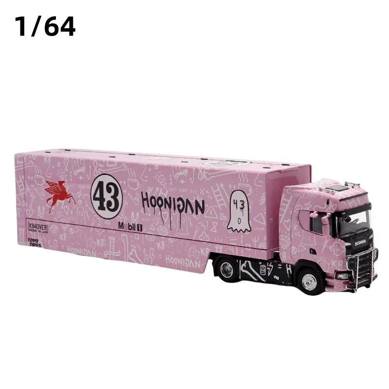 Hoonicorn 1:64 double container brick suballoy car model, children's collection of decorative toys, holiday gifts for children.