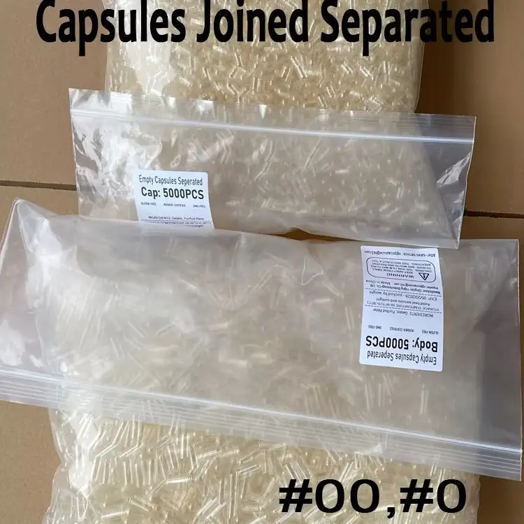 Size 0# 00# Empty Capsule 5000pcs Hollow Gelatin Capsule joined Seperated Capsule Vacant