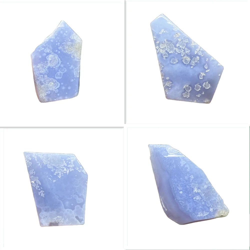 Natural Gemstone Blue Lace Agate Geode Free Form Original Mineral Specimen Super Energy Yoga Chakra Stone Healing Witch Prayer