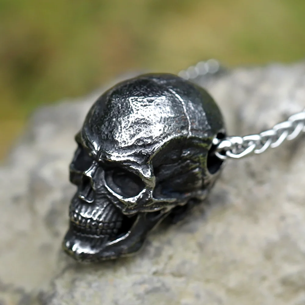 NEW Men's 316L stainless-steel vintage Special Design Skull Pendant Necklace punk fashion jewelry Gift free shipping