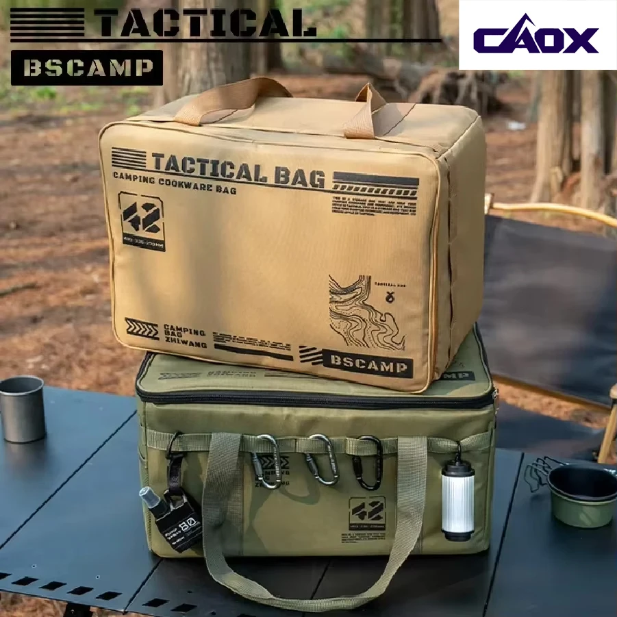 

Тактическая сумка-органайзер CAOX 30-42 л для кемпинга - Изолированный складной контейнер для пикника, столовых приборов и полевого снаряжения, водонепроницаемый