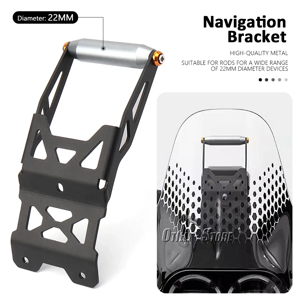 Motorcycle Accessories GPS Mount Black Navigation Bracket Mobile Phone USB Charging For DUCATI DESERT X DesertX Desert X 2024