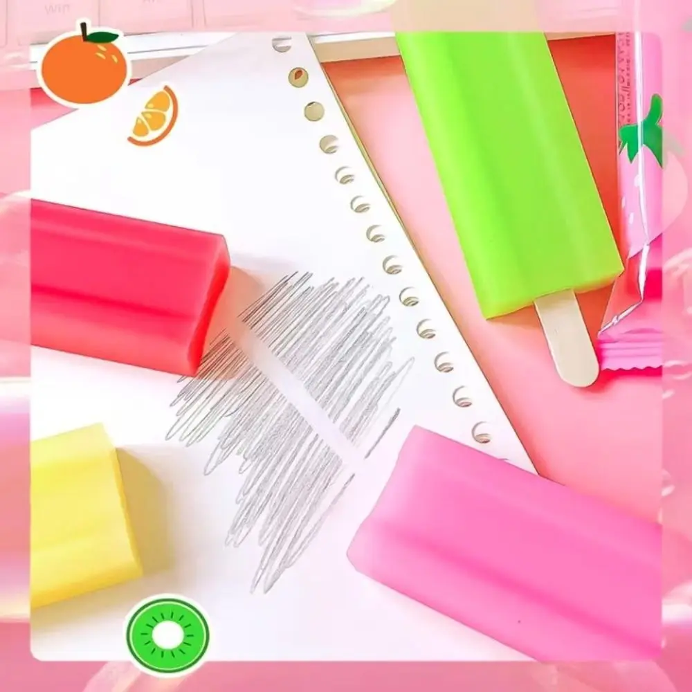 New Design Cute Ice Cream Eraser Novelty Creative Scented Pencil Rubber Kawaii Lovely Wiping Eraser Kids