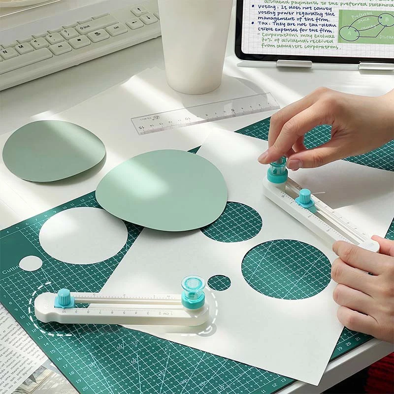 Plastic 2-20cm Circle Paper Cutter Multi-Functional Craft Cutting Tools Paper Scrapbooking Cards Cutters For Home Study Offices