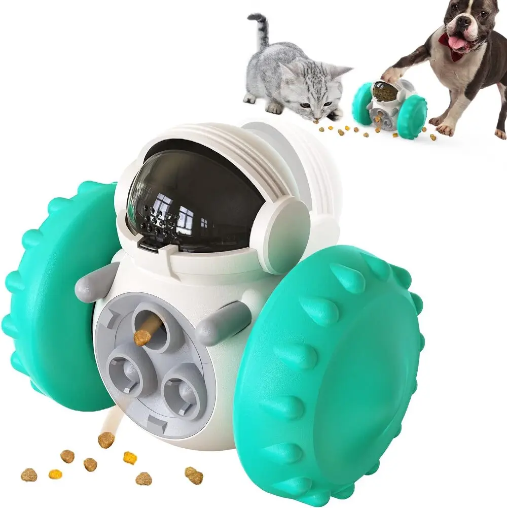 Interactive Food Toy for Dog and Cats Pet Food Dispensor Tumbler Treat Toy Dog Slow Feeder Puzzle Toys Robot Shape Dog Toys